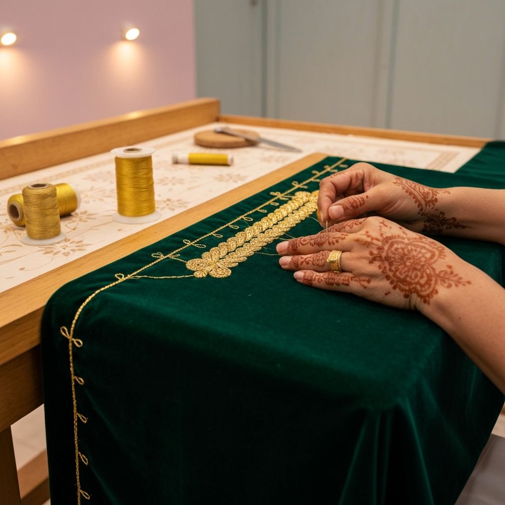 Atelier RACHMA — broderie sfifa dorée sur velours